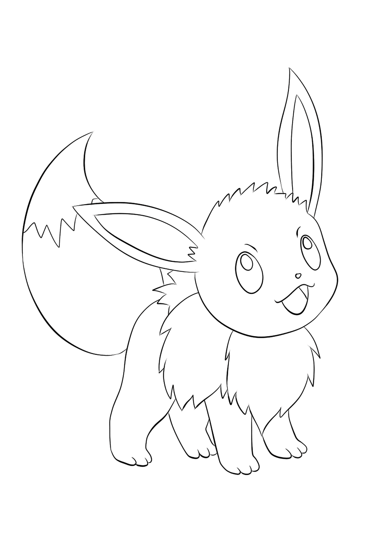 Eevee (No.133). Eevee Coloring page, Generation I Pokemon of type NormalOriginal image credit: Pokemon linearts by Lilly Gerbil on Deviantart.Permission:  All rights reserved © Pokemon company and Ken Sugimori.
