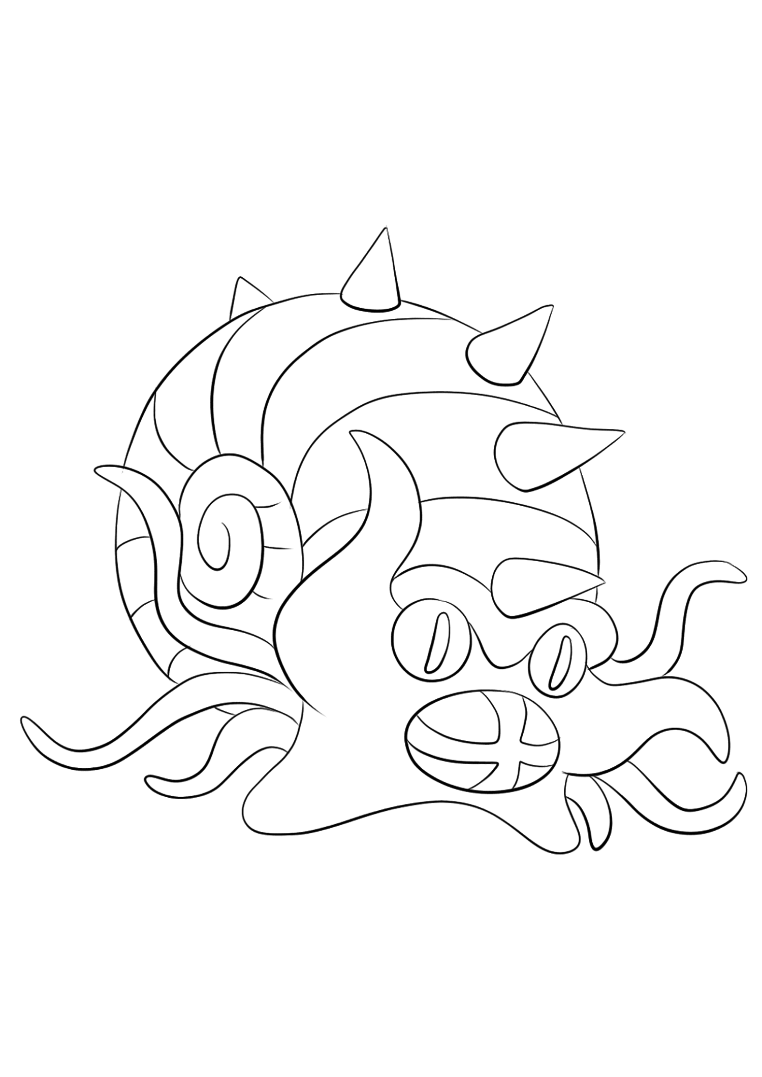 Omastar (No.139). Omastar Coloring page, Generation I Pokemon of type Rock and WaterOriginal image credit: Pokemon linearts by Lilly Gerbil on Deviantart.Permission:  All rights reserved © Pokemon company and Ken Sugimori.