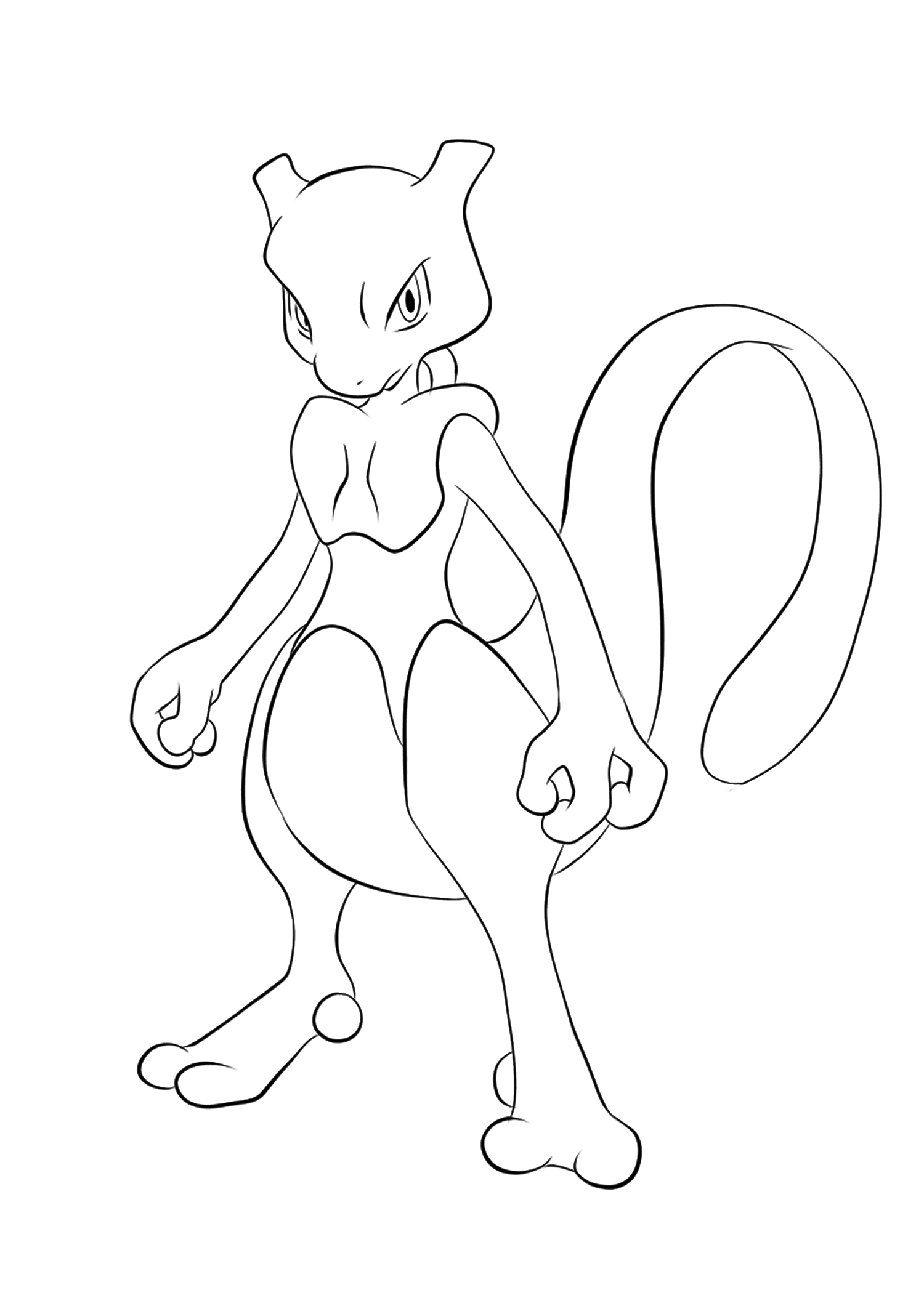 Mewtwo (No.150)Mewtwo Coloring page, Generation I Pokemon of type PsychicOriginal image credit: Pokemon linearts by Lilly Gerbil on Deviantart.Permission:  All rights reserved © Pokemon company and Ken Sugimori.