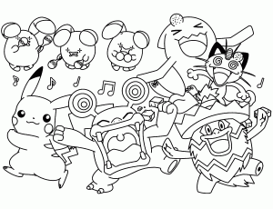 Coloring page pokemon free to color for children
