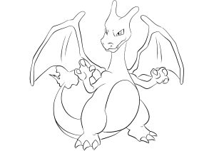 Simple coloring page of Charizard