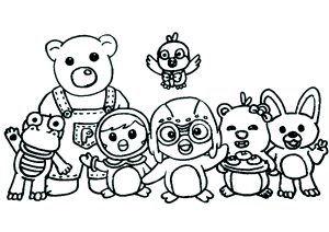 Pororo's heroes (Coloring Page)