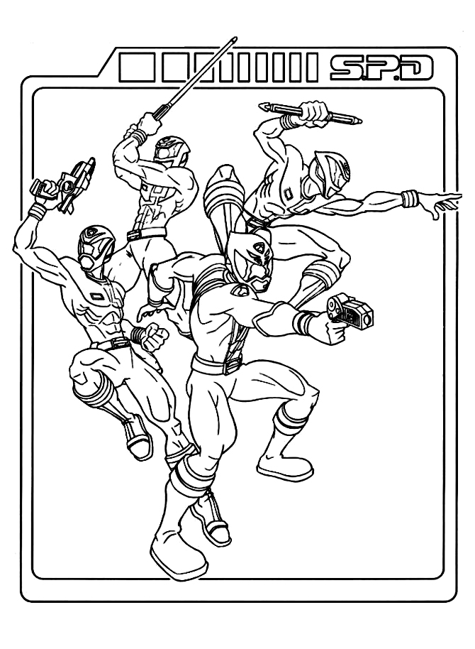 Color this beautiful Power Rangers coloring page with your favorite colors