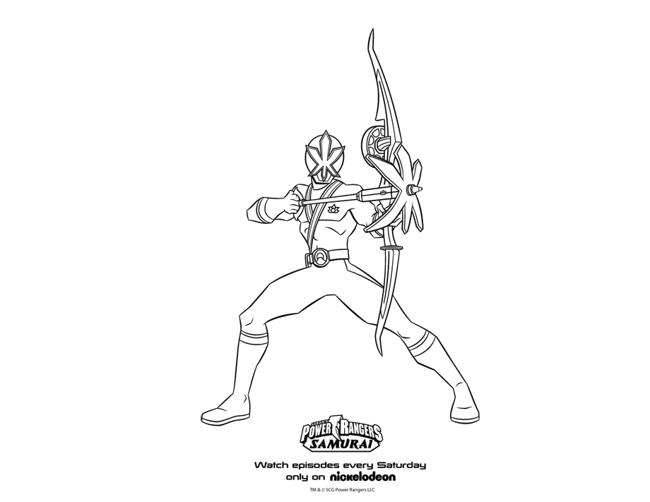 Simple Power Rangers coloring pages for kids