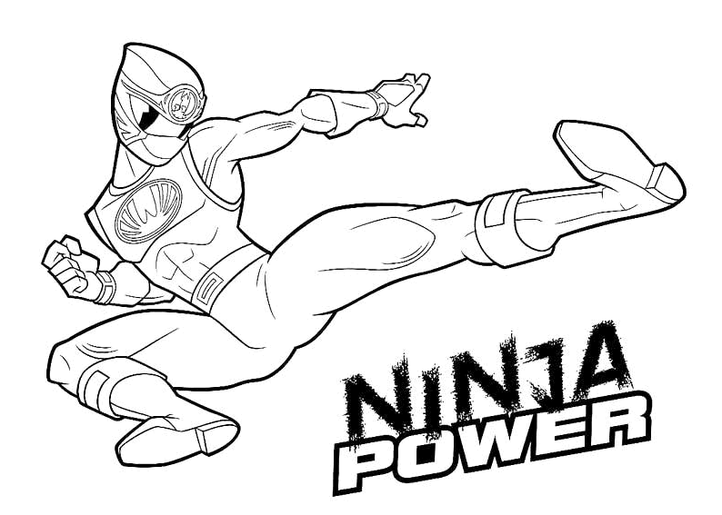 Funny Power Rangers coloring page for kids