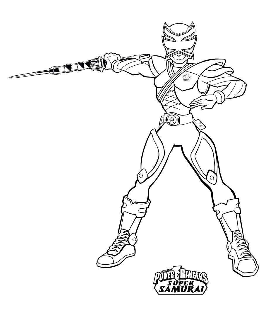 Funny free Power Rangers coloring page to print and color