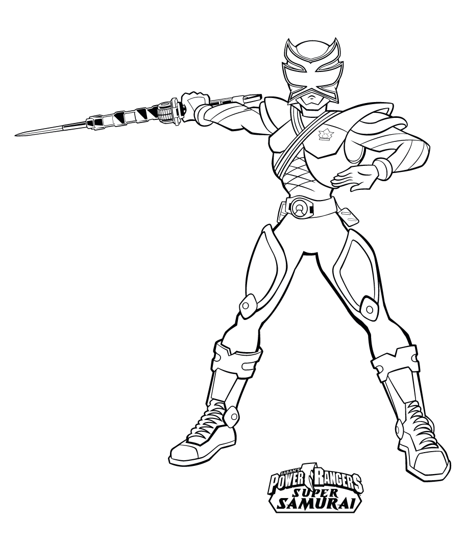 Simple Power Rangers coloring pages for kids