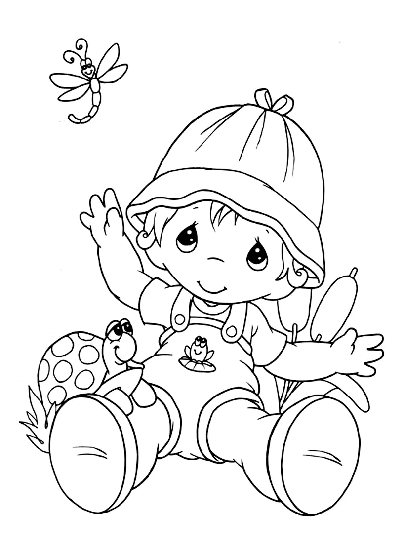 Precious Moments coloring page to print (Precious Time)