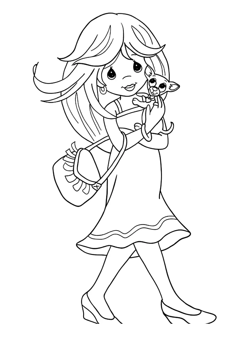 Precious Moments coloring page for kids (Precious Time)