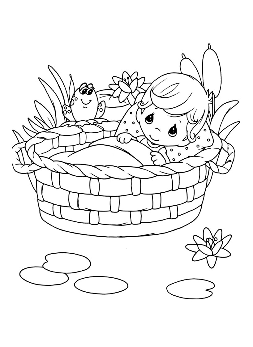 Little baby in a basket