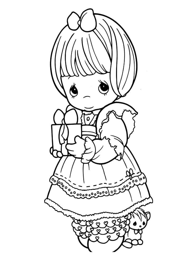 Precious Moments coloring page to download (Precious Time)