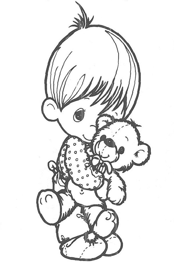 Precious Moments Coloring for Kids - Precious Time Kids Coloring Pages