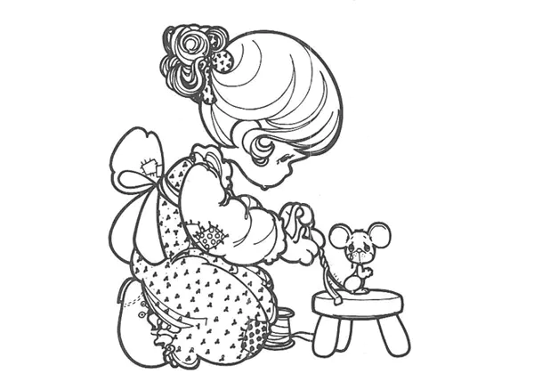 Precious Moments coloring page for kids (Precious Time)