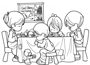 Precious Moments coloring pages to print