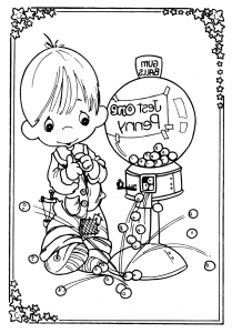 Coloring page precious time for children