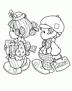 Precious Moments Coloring for Kids (Precious Time Coloring Page)