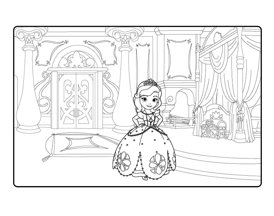 Princess Sofia (Disney) coloring page for kids (Sofia the First)