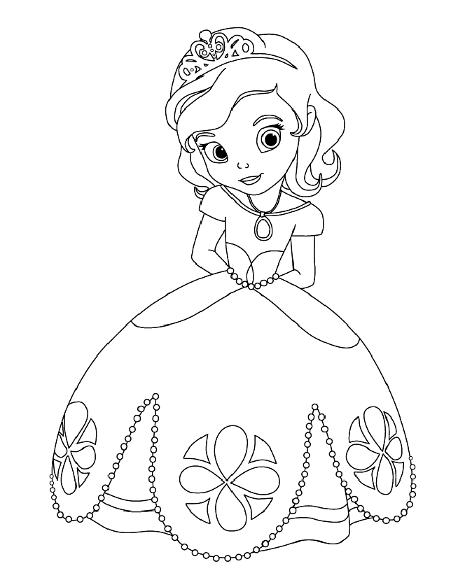 Simple coloring pages of Princess Sofia
