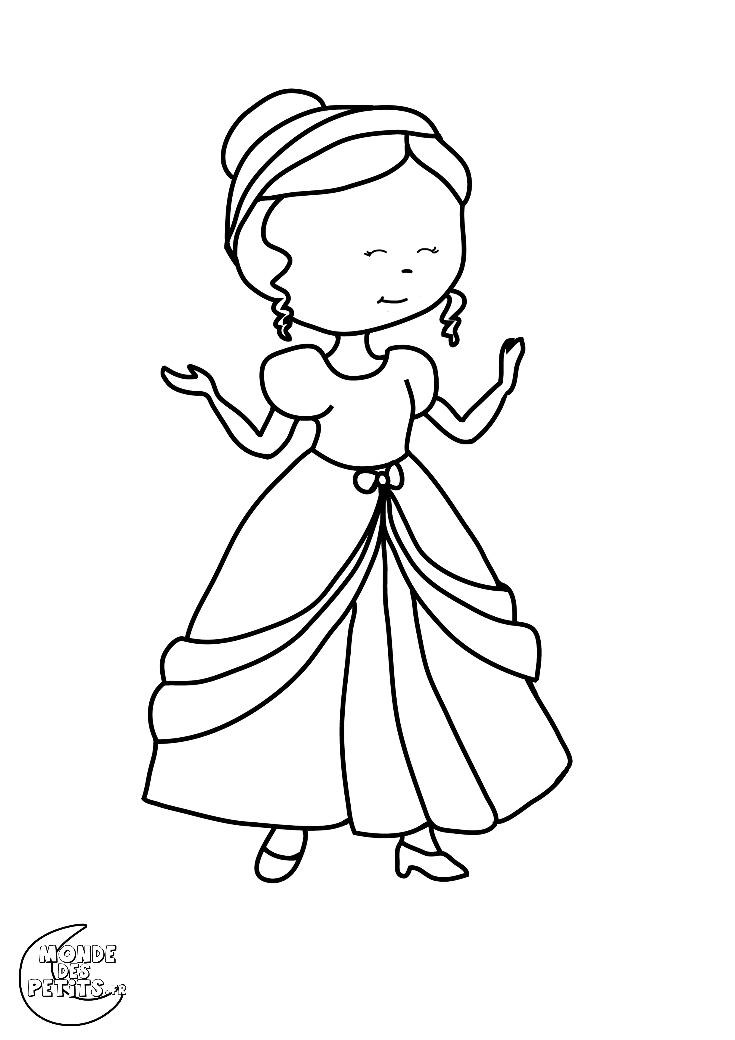 Free Princess drawing to print and color (Princess)