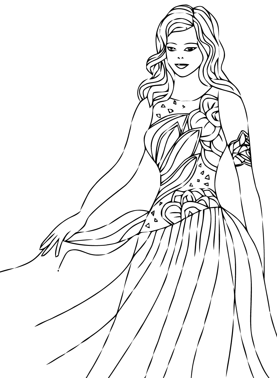 Free Princesses coloring page to print and color, for kids