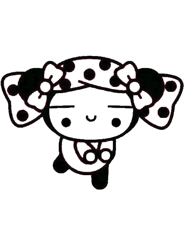 Coloring of the little girl from the Pucca series