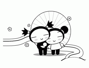 Coloring page pucca to color for kids