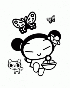 Coloring page pucca to color for children