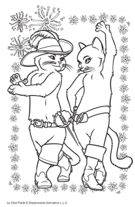 Coloring page puss in boots to print