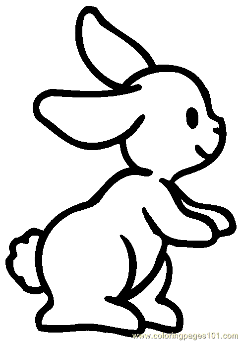 Simple Rabbit coloring page for children