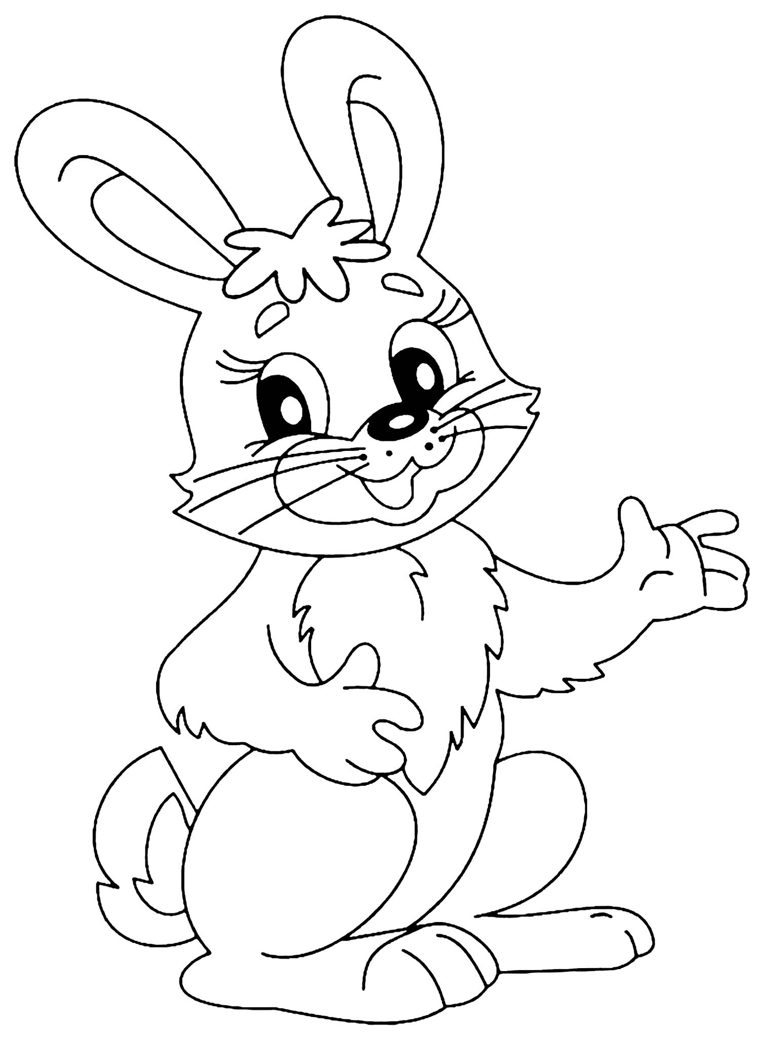 Image of rabbit to print and color - Rabbits & Bunnies Kids Coloring Pages