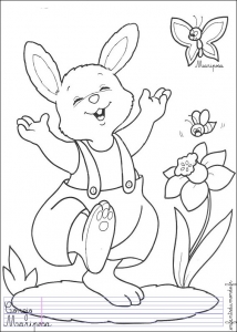 Free rabbit drawing to print and color