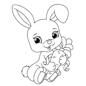 Lapereau (Rabbit & Bunny Coloring Page)