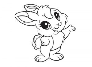 Happy Rabbit (Rabbit & Bunny Coloring Page)
