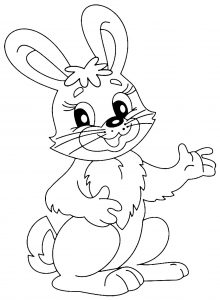 Coloring page rabbit to color for children