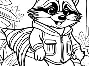 Raccoon Coloring Pages for Kids