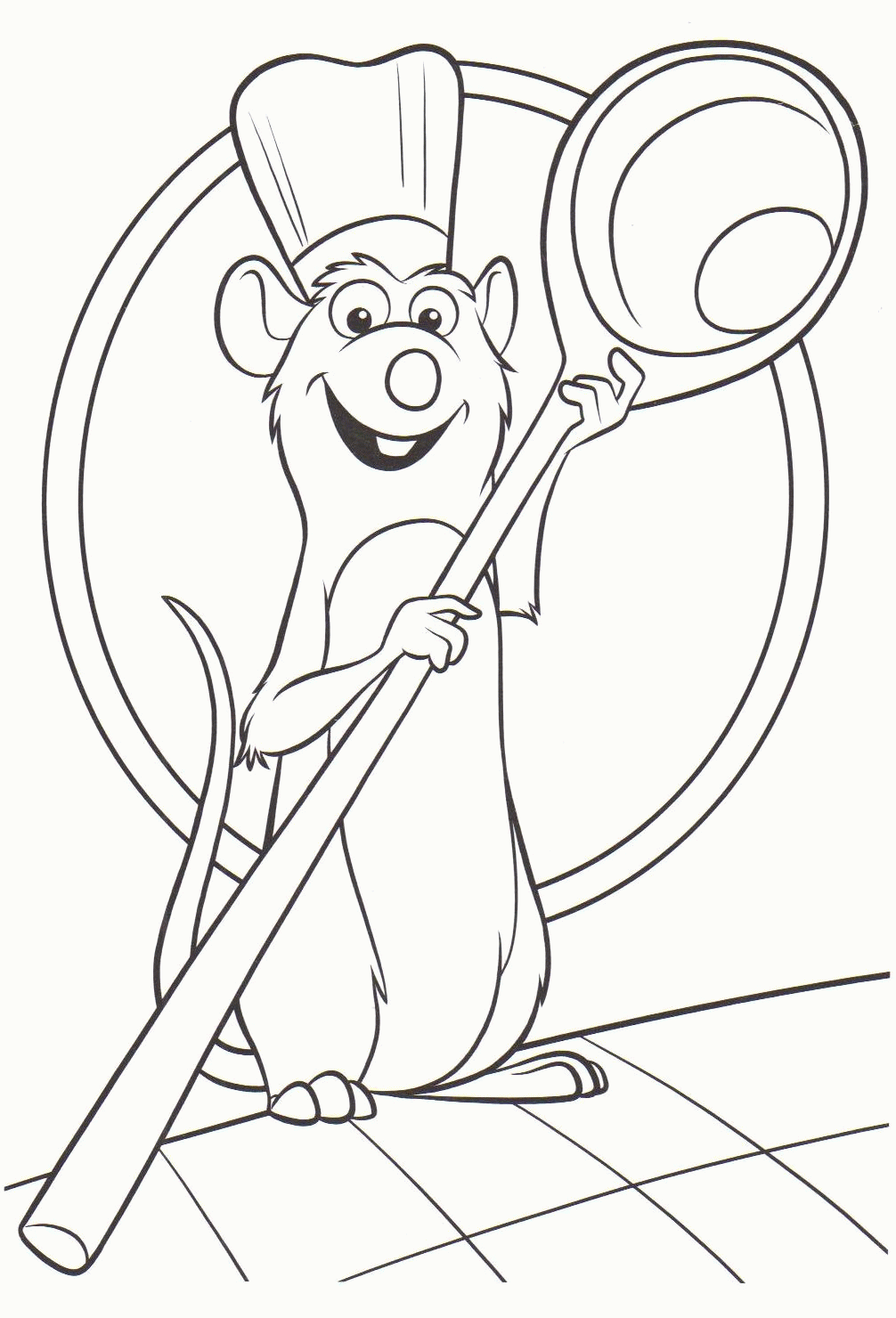 Free coloring pages of Remy from the Disney/Pixar movie RATATOUILLE