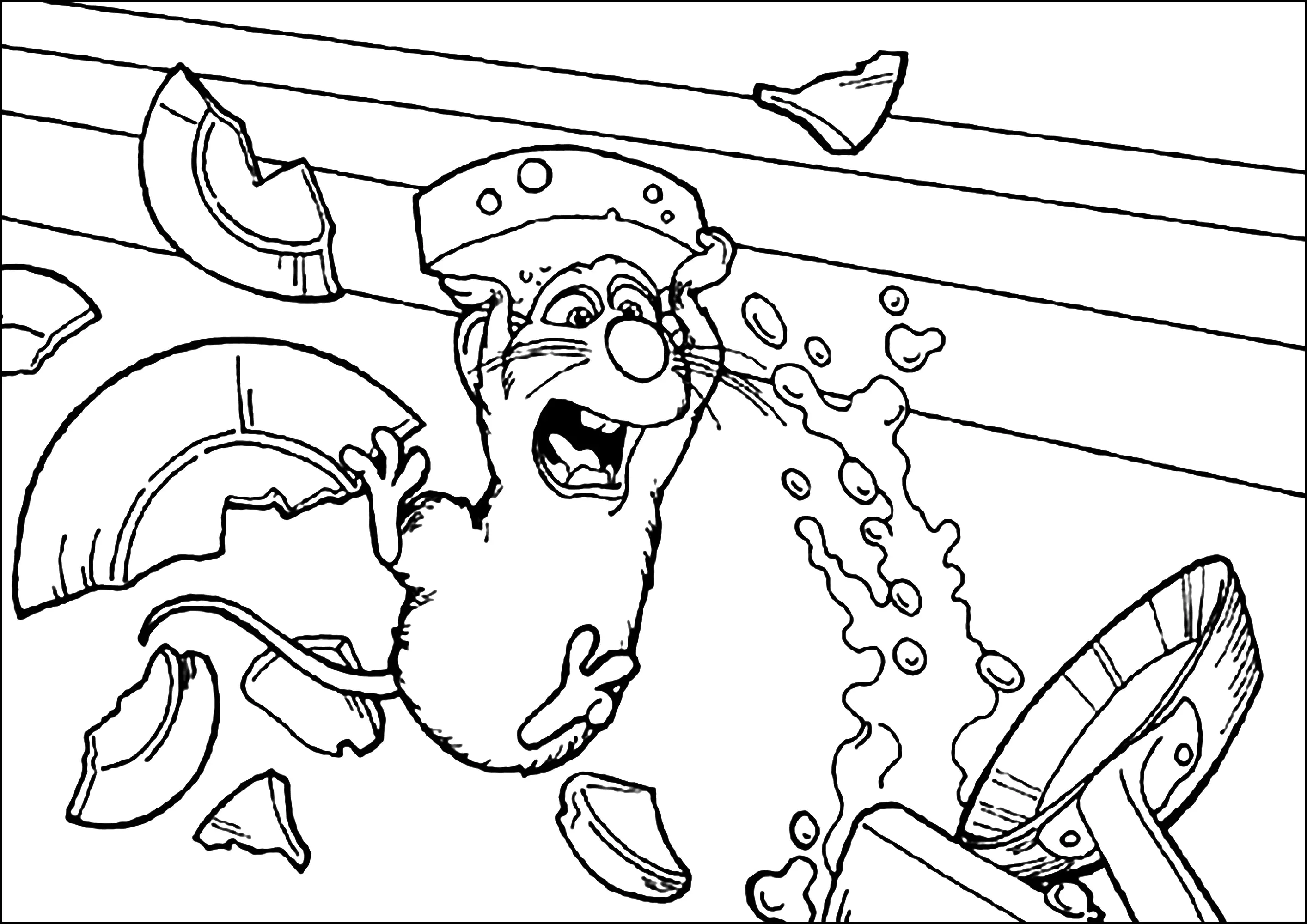Disaster - Ratatouille Coloring Pages, image size:2828x2000