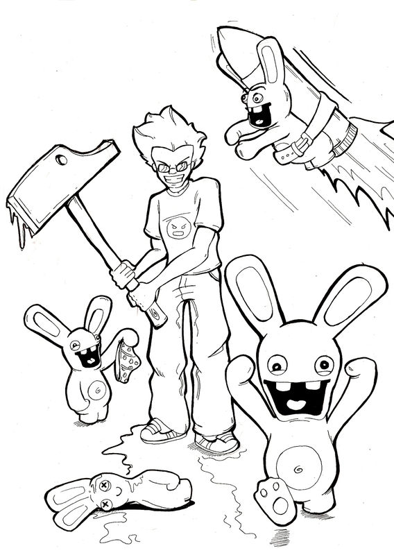 Raving Rabbids coloring pages to print for kids