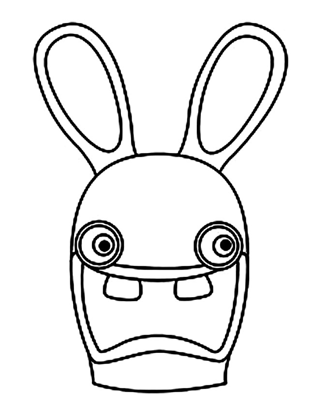 Simple Raving Rabbids coloring pages for kids