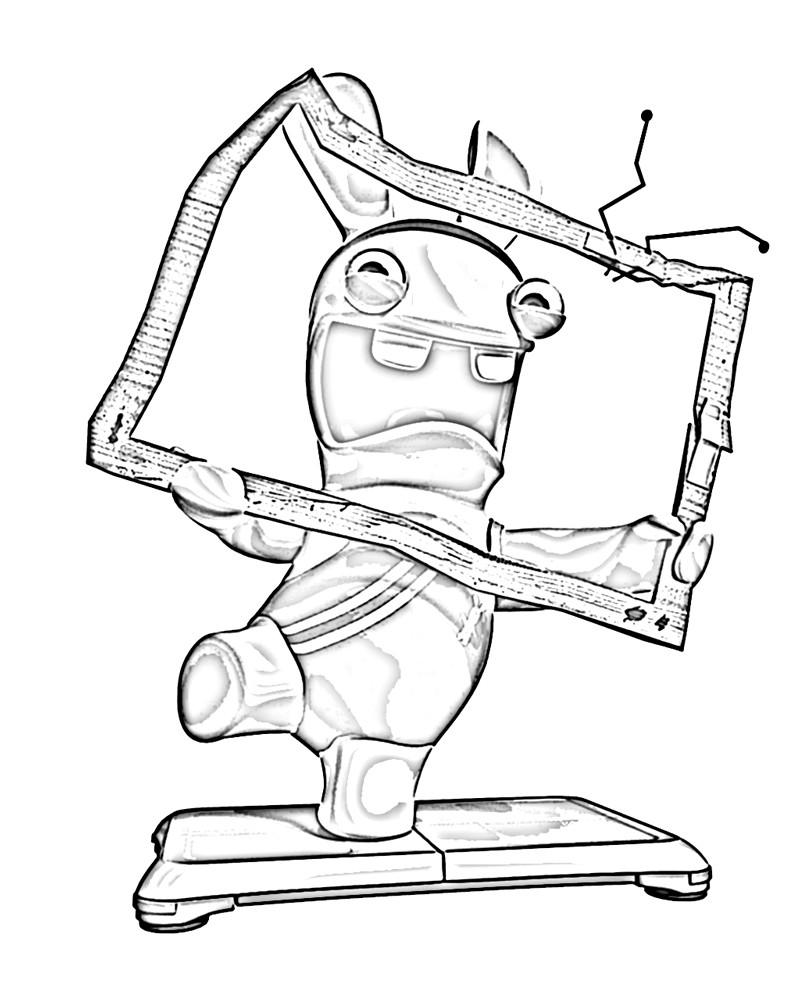 Incredible Raving Rabbids Coloring Sheet, simple, for kids