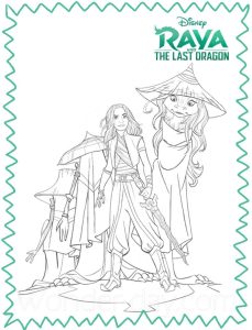 Raya and the dragon in disguise (Raya and the Last Dragon Coloring Page)