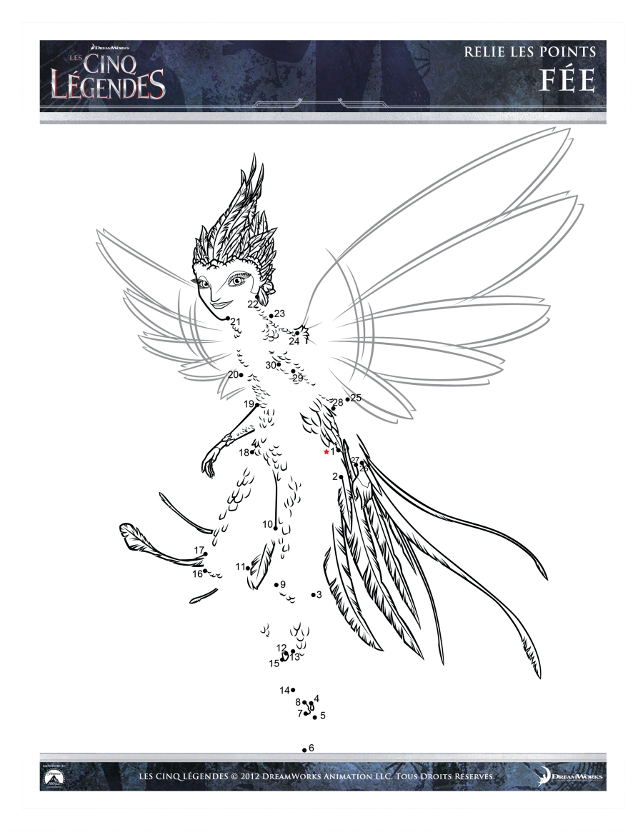 Five Legends coloring page for kids (Rise of the Guardians)