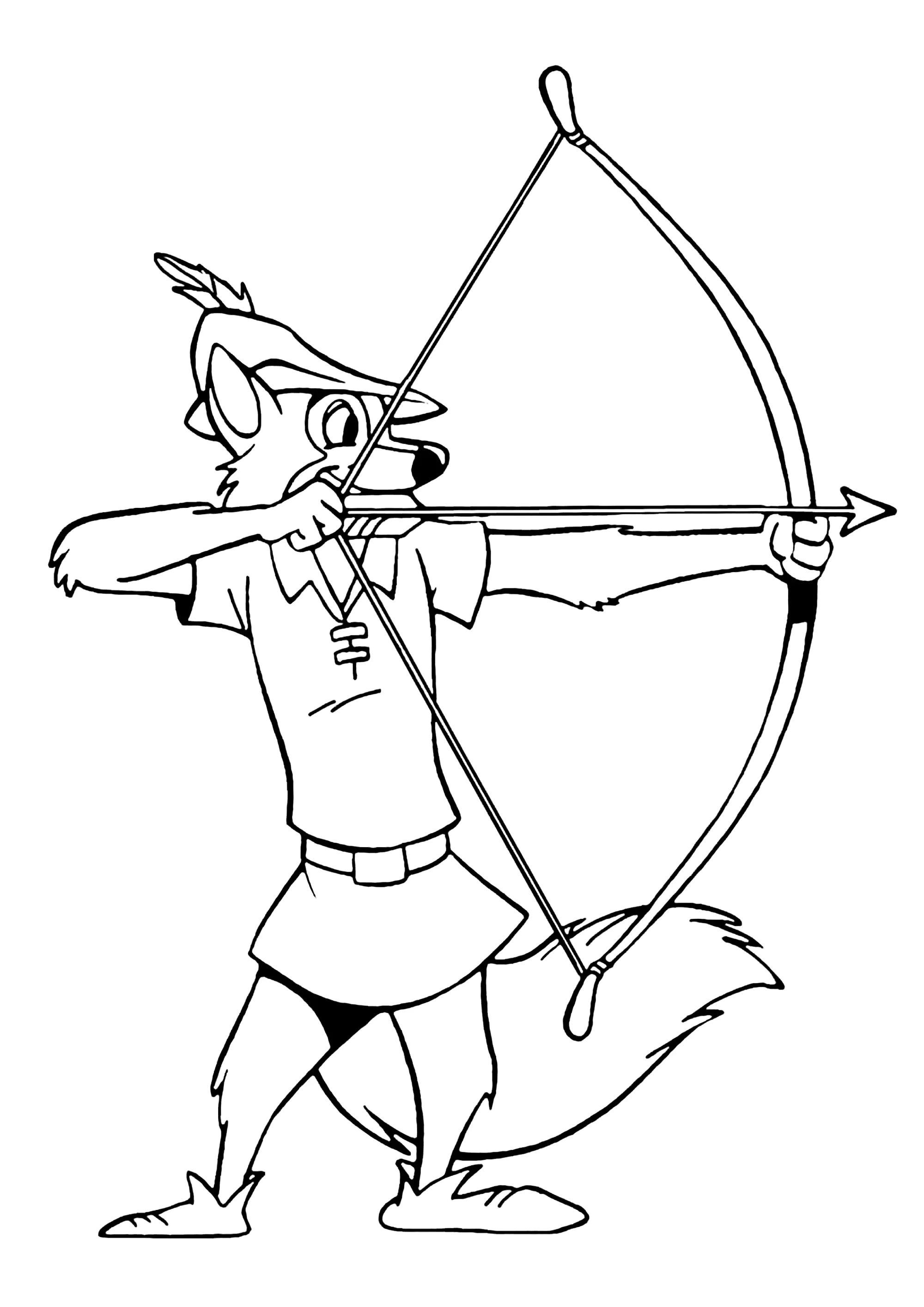 Robin Hood and his bow (Printable Coloring Page for Kids)