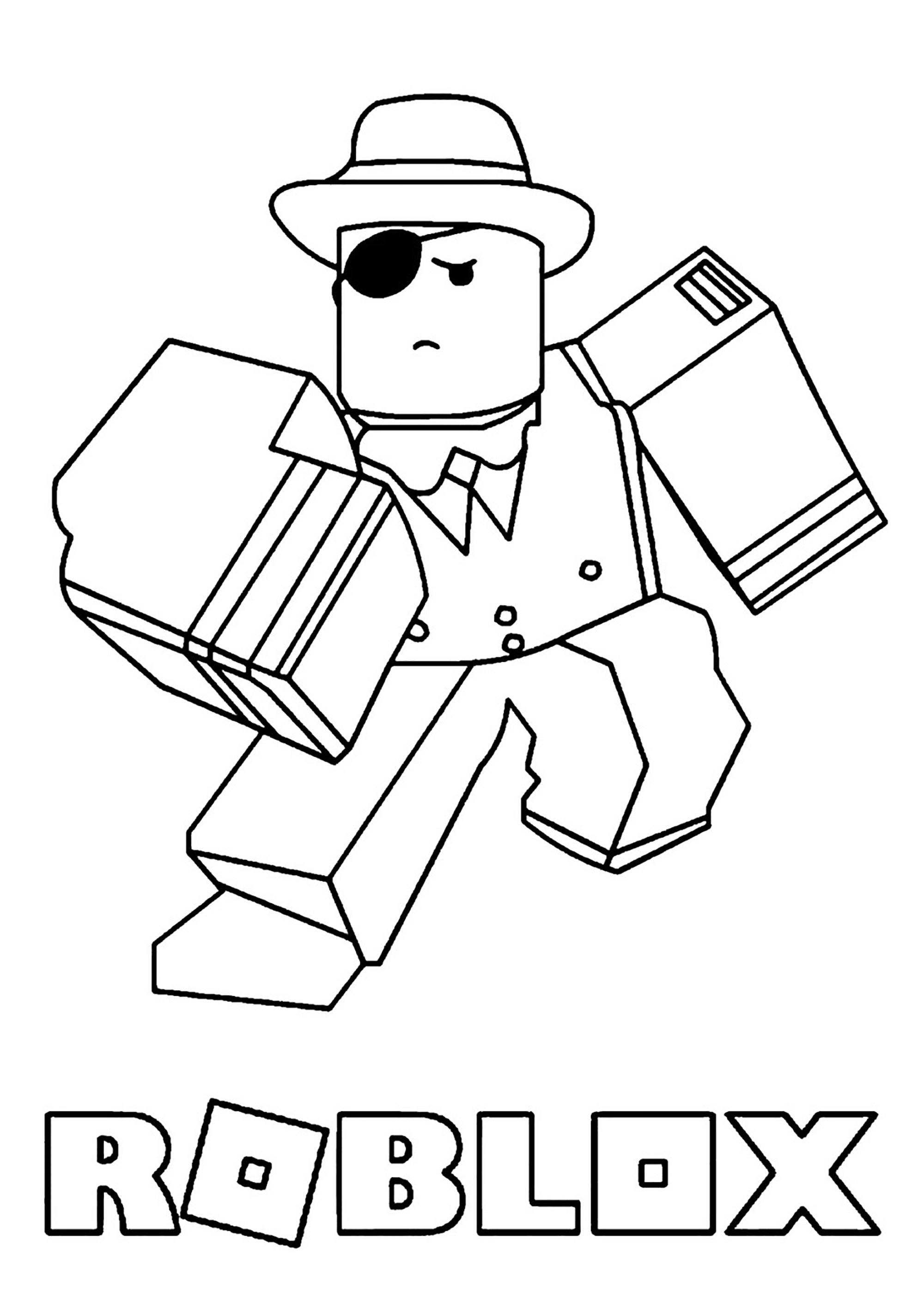 Roblox : character with a pirate eye patch - Roblox Kids Coloring Pages
