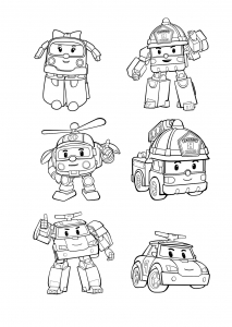 Free Robocar Poli drawing to download and color