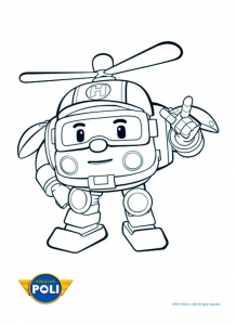 Free Robocar Poli drawing to download and color