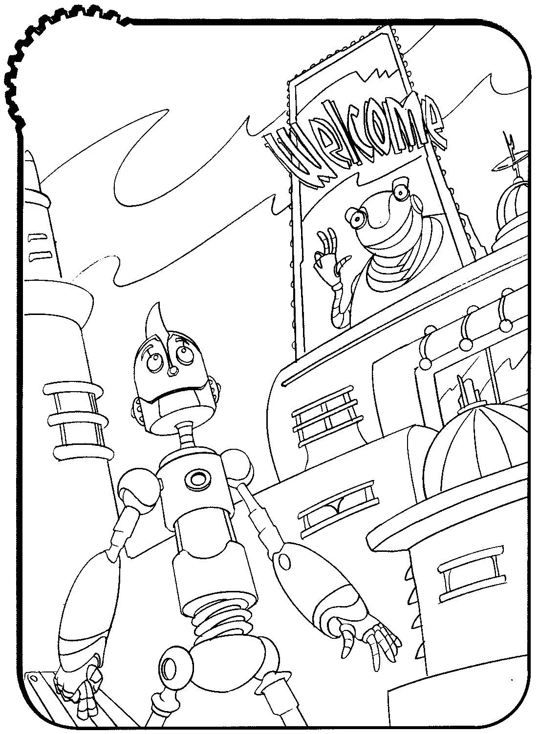 Robots coloring page for kids