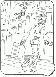 Coloring page robots for kids