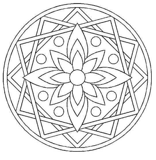 Nice simple rosette coloring page for kids