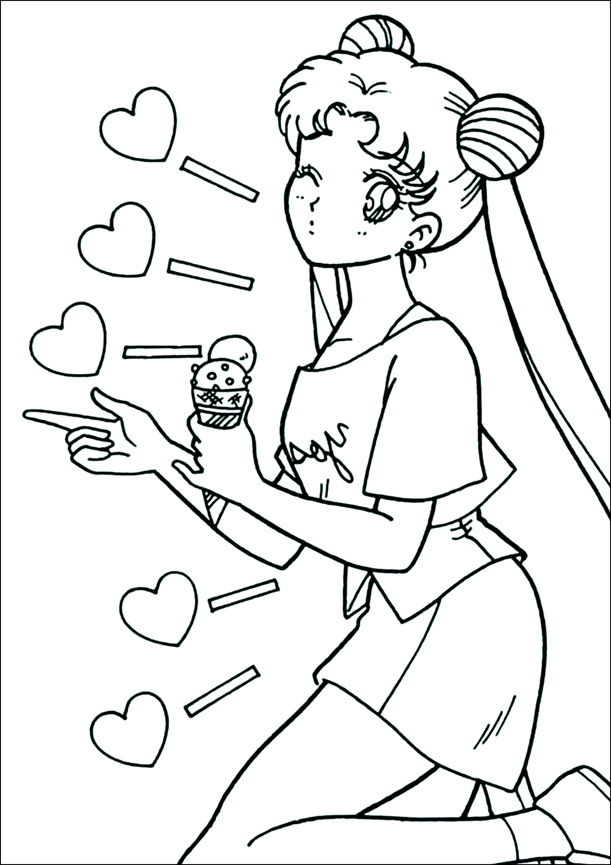 Sailor moon to download for free (Printable Coloring Page for Kids)